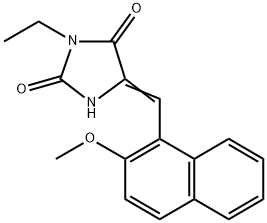 3-ethyl-5-[(2-methoxy-1-naphthyl)methylene]-2,4-imidazolidinedione Struktur