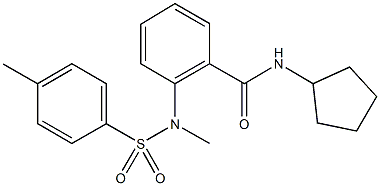 N-cyclopentyl-2-{methyl[(4-methylphenyl)sulfonyl]amino}benzamide Struktur