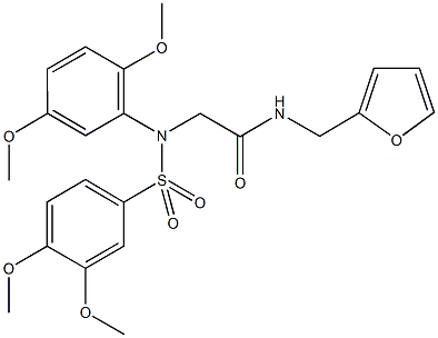 2-{[(3,4-dimethoxyphenyl)sulfonyl]-2,5-dimethoxyanilino}-N-(2-furylmethyl)acetamide Struktur