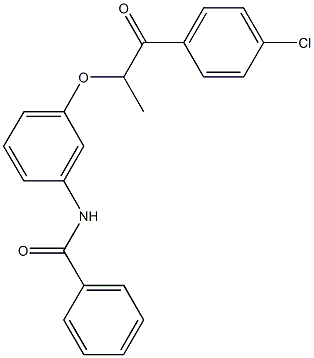 N-{3-[2-(4-chlorophenyl)-1-methyl-2-oxoethoxy]phenyl}benzamide Struktur