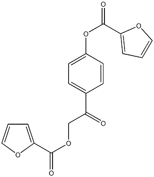 4-[2-(2-furoyloxy)acetyl]phenyl 2-furoate Struktur