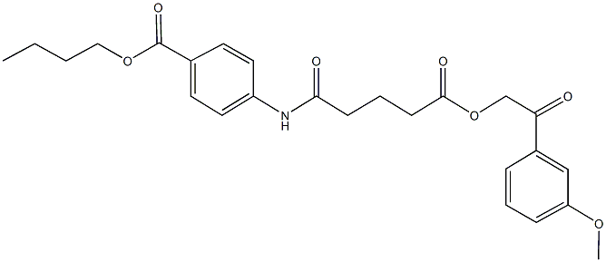 butyl 4-({5-[2-(3-methoxyphenyl)-2-oxoethoxy]-5-oxopentanoyl}amino)benzoate Struktur