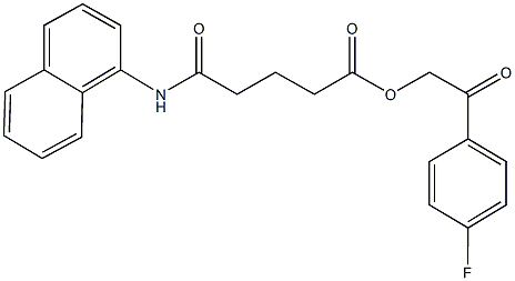 2-(4-fluorophenyl)-2-oxoethyl 5-(1-naphthylamino)-5-oxopentanoate Struktur