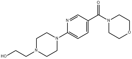 2-{4-[5-(4-morpholinylcarbonyl)-2-pyridinyl]-1-piperazinyl}ethanol Struktur