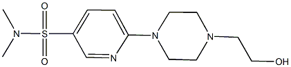 6-[4-(2-hydroxyethyl)-1-piperazinyl]-N,N-dimethyl-3-pyridinesulfonamide Struktur