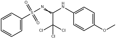 N-[2,2,2-trichloro-N-(4-methoxyphenyl)ethanimidoyl]benzenesulfonamide Struktur