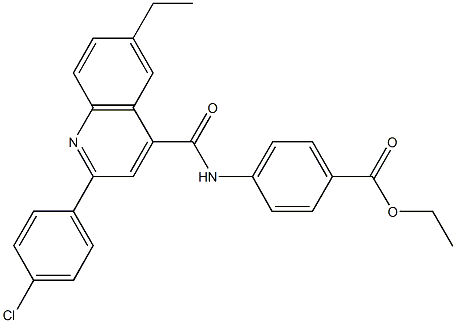 ethyl 4-({[2-(4-chlorophenyl)-6-ethyl-4-quinolinyl]carbonyl}amino)benzoate Struktur