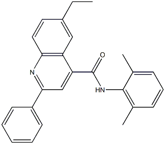 N-(2,6-dimethylphenyl)-6-ethyl-2-phenyl-4-quinolinecarboxamide Struktur