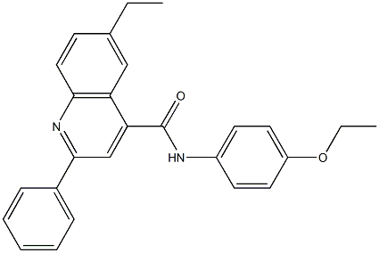 N-(4-ethoxyphenyl)-6-ethyl-2-phenyl-4-quinolinecarboxamide Struktur