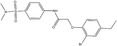 2-(2-bromo-4-ethylphenoxy)-N-{4-[(dimethylamino)sulfonyl]phenyl}acetamide Struktur