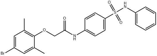 N-[4-(anilinosulfonyl)phenyl]-2-(4-bromo-2,6-dimethylphenoxy)acetamide Struktur