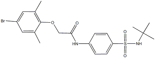 2-(4-bromo-2,6-dimethylphenoxy)-N-{4-[(tert-butylamino)sulfonyl]phenyl}acetamide Struktur