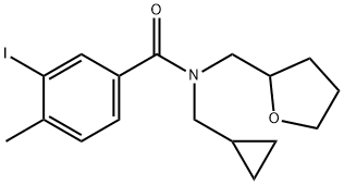 N-(cyclopropylmethyl)-3-iodo-4-methyl-N-(tetrahydro-2-furanylmethyl)benzamide Struktur