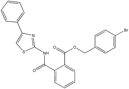 4-bromobenzyl 2-{[(4-phenyl-1,3-thiazol-2-yl)amino]carbonyl}benzoate Struktur