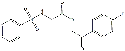 2-(4-fluorophenyl)-2-oxoethyl [(phenylsulfonyl)amino]acetate Struktur