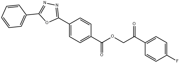 2-(4-fluorophenyl)-2-oxoethyl 4-(5-phenyl-1,3,4-oxadiazol-2-yl)benzoate Struktur