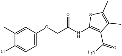 2-{[(4-chloro-3-methylphenoxy)acetyl]amino}-4,5-dimethyl-3-thiophenecarboxamide Struktur