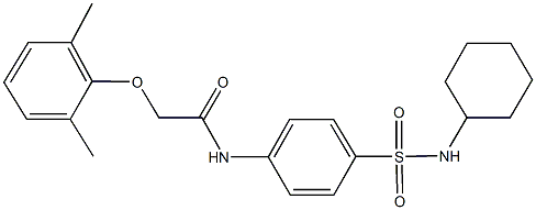 N-{4-[(cyclohexylamino)sulfonyl]phenyl}-2-(2,6-dimethylphenoxy)acetamide Struktur