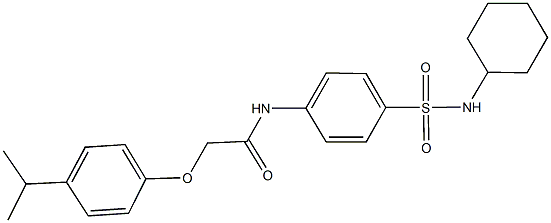 N-{4-[(cyclohexylamino)sulfonyl]phenyl}-2-(4-isopropylphenoxy)acetamide Struktur