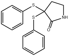 3,3-bis(phenylsulfanyl)-2-pyrrolidinone Struktur