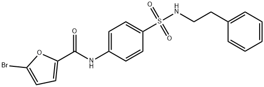 5-bromo-N-(4-{[(2-phenylethyl)amino]sulfonyl}phenyl)-2-furamide Struktur