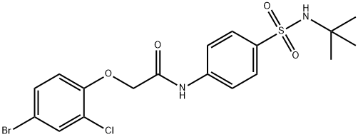 2-(4-bromo-2-chlorophenoxy)-N-{4-[(tert-butylamino)sulfonyl]phenyl}acetamide Struktur