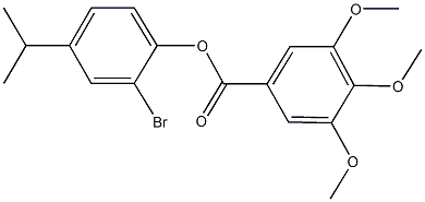 2-bromo-4-isopropylphenyl 3,4,5-trimethoxybenzoate Struktur