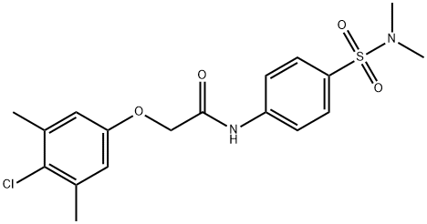 2-(4-chloro-3,5-dimethylphenoxy)-N-{4-[(dimethylamino)sulfonyl]phenyl}acetamide Struktur