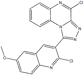 2-chloro-3-(4-chloro[1,2,4]triazolo[4,3-a]quinoxalin-1-yl)-6-quinolinyl methyl ether Struktur