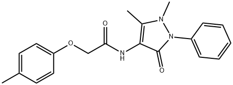 N-(1,5-dimethyl-3-oxo-2-phenyl-2,3-dihydro-1H-pyrazol-4-yl)-2-(4-methylphenoxy)acetamide Struktur