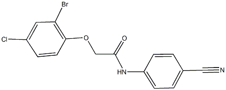 2-(2-bromo-4-chlorophenoxy)-N-(4-cyanophenyl)acetamide Struktur