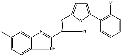 3-[5-(2-bromophenyl)-2-furyl]-2-(6-methyl-1H-benzimidazol-2-yl)acrylonitrile Struktur