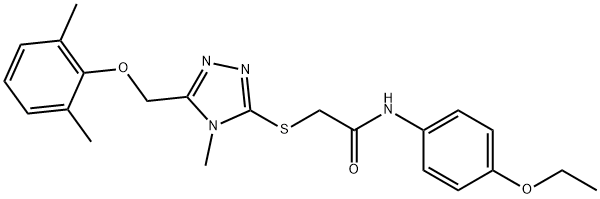 2-({5-[(2,6-dimethylphenoxy)methyl]-4-methyl-4H-1,2,4-triazol-3-yl}sulfanyl)-N-(4-ethoxyphenyl)acetamide Struktur