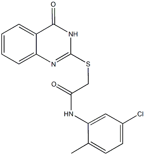 N-(5-chloro-2-methylphenyl)-2-[(4-oxo-3,4-dihydro-2-quinazolinyl)sulfanyl]acetamide Struktur