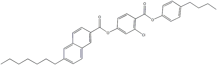 4-[(4-butylphenoxy)carbonyl]-3-chlorophenyl 6-heptyl-2-naphthoate Struktur