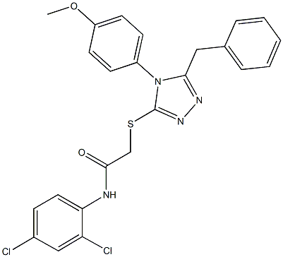 2-{[5-benzyl-4-(4-methoxyphenyl)-4H-1,2,4-triazol-3-yl]sulfanyl}-N-(2,4-dichlorophenyl)acetamide Struktur