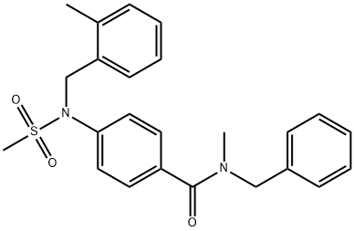 N-benzyl-N-methyl-4-[(2-methylbenzyl)(methylsulfonyl)amino]benzamide Struktur