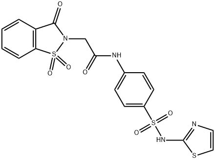 2-(1,1-dioxido-3-oxo-1,2-benzisothiazol-2(3H)-yl)-N-{4-[(1,3-thiazol-2-ylamino)sulfonyl]phenyl}acetamide Struktur