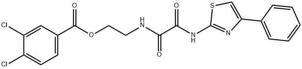 2-({2-oxo-2-[(4-phenyl-1,3-thiazol-2-yl)amino]acetyl}amino)ethyl 3,4-dichlorobenzoate Struktur