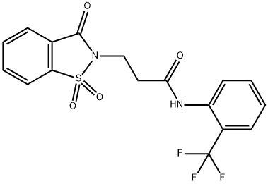 3-(1,1-dioxido-3-oxo-1,2-benzisothiazol-2(3H)-yl)-N-[2-(trifluoromethyl)phenyl]propanamide Struktur