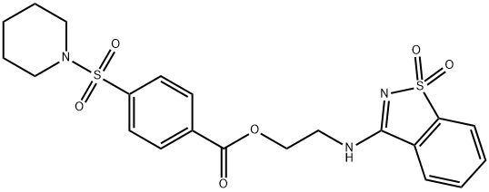 2-[(1,1-dioxido-1,2-benzisothiazol-3-yl)amino]ethyl 4-(1-piperidinylsulfonyl)benzoate Struktur