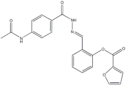 2-{2-[4-(acetylamino)benzoyl]carbohydrazonoyl}phenyl 2-furoate Struktur