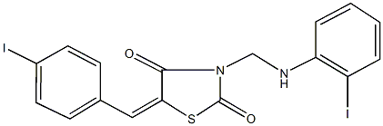 3-[(2-iodoanilino)methyl]-5-(4-iodobenzylidene)-1,3-thiazolidine-2,4-dione Struktur