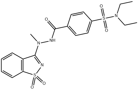 4-{[2-(1,1-dioxido-1,2-benzisothiazol-3-yl)-2-methylhydrazino]carbonyl}-N,N-diethylbenzenesulfonamide Struktur