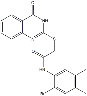 N-(2-bromo-4,5-dimethylphenyl)-2-[(4-oxo-3,4-dihydro-2-quinazolinyl)sulfanyl]acetamide Struktur