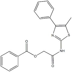 2-[(5-methyl-4-phenyl-1,3-thiazol-2-yl)amino]-2-oxoethylbenzoate Struktur