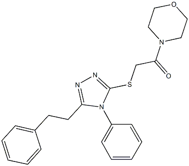 2-(4-morpholinyl)-2-oxoethyl 4-phenyl-5-(2-phenylethyl)-4H-1,2,4-triazol-3-yl sulfide Struktur