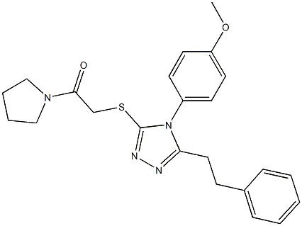 methyl 4-[3-{[2-oxo-2-(1-pyrrolidinyl)ethyl]sulfanyl}-5-(2-phenylethyl)-4H-1,2,4-triazol-4-yl]phenyl ether Struktur