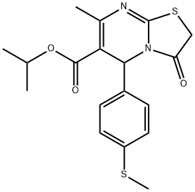 isopropyl 7-methyl-5-[4-(methylsulfanyl)phenyl]-3-oxo-2,3-dihydro-5H-[1,3]thiazolo[3,2-a]pyrimidine-6-carboxylate Struktur