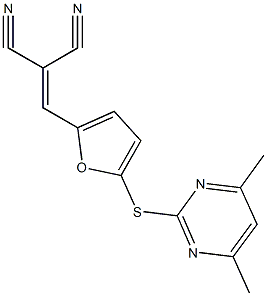 2-({5-[(4,6-dimethyl-2-pyrimidinyl)sulfanyl]-2-furyl}methylene)malononitrile Struktur